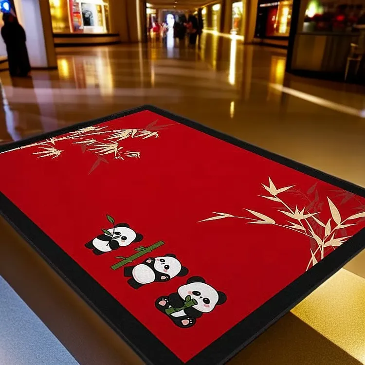 入户门地垫红色喜庆进门脚垫玄关耐脏过道地毯除尘蹭土门垫可剪裁