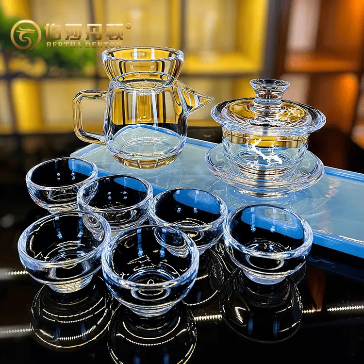 BERTHA DENTON水晶杯纯手工打磨茶具套装功夫茶具茶器送礼