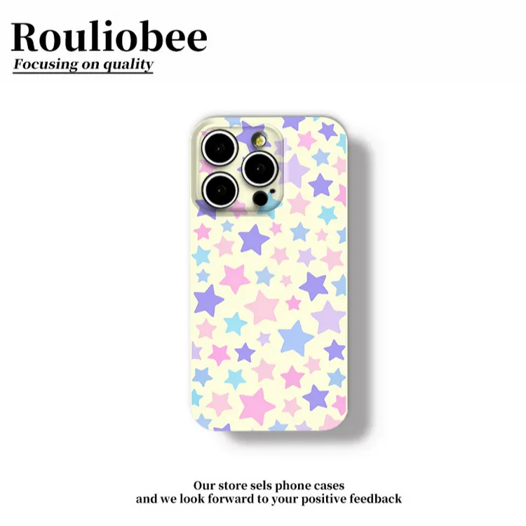 多彩星星适用苹果16promax手机壳iPhone15华为vivo小米12oppo全包
