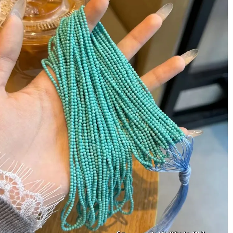 禧越|天然原矿绿松石文玩项链手串串珠多圈小米链 多样性发货一条