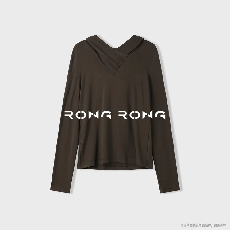 溶溶【暮色轻云】RONGRONG 莫代尔绵羊毛连帽休闲风上衣2025Q3600