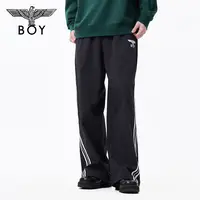 BOYLONDON25新款夏季男女同款条纹简约时尚休闲潮牌长裤N34004