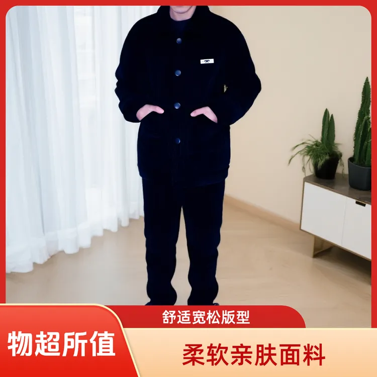 白标款  保暖常规款男女情侣冬季睡衣家居服套装柔软立领加绒秋