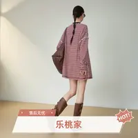 【C201-C300】乐桃服装优选---红人上新雅丹蕾丝衬色泡泡袖纯色褶皱