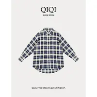 QiQi 「治愈强迫症」亲肤宽松复古百搭格纹衬衫