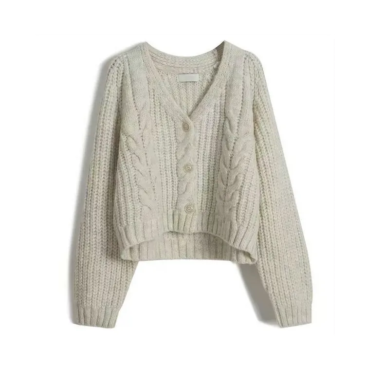 TUBREIT/图百年宽松百搭短款针织开衫羊毛衫长袖大牌毛衣百搭外套