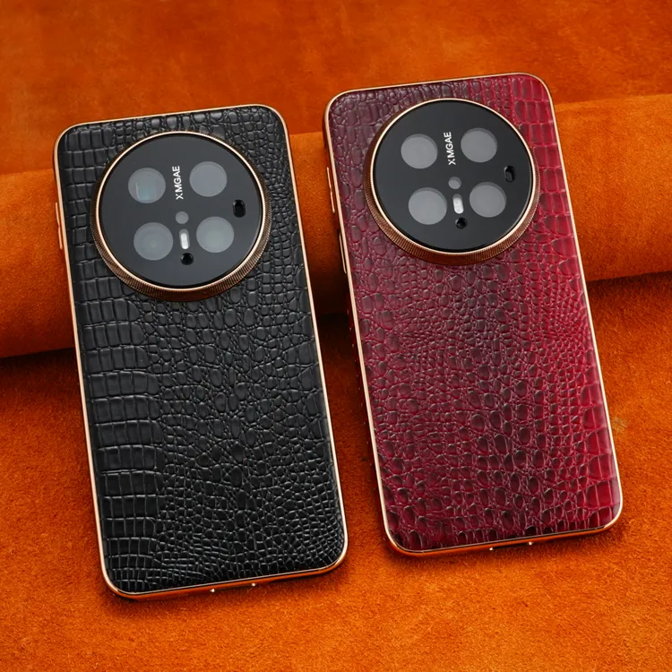 适用于华为Mate70Pro+真皮电镀磁吸手机壳高档商务Mate60镜头全包