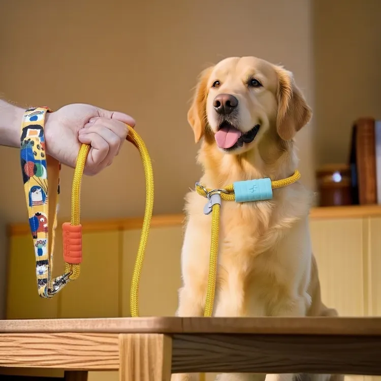 赛级专业训犬p绳防爆冲一体式p链不缠绕尼龙狗狗牵引绳小狗