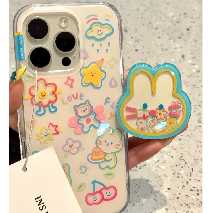 彩线条小狗花朵兔子适用苹果16Promax手机壳vivo华为oppo小米防摔