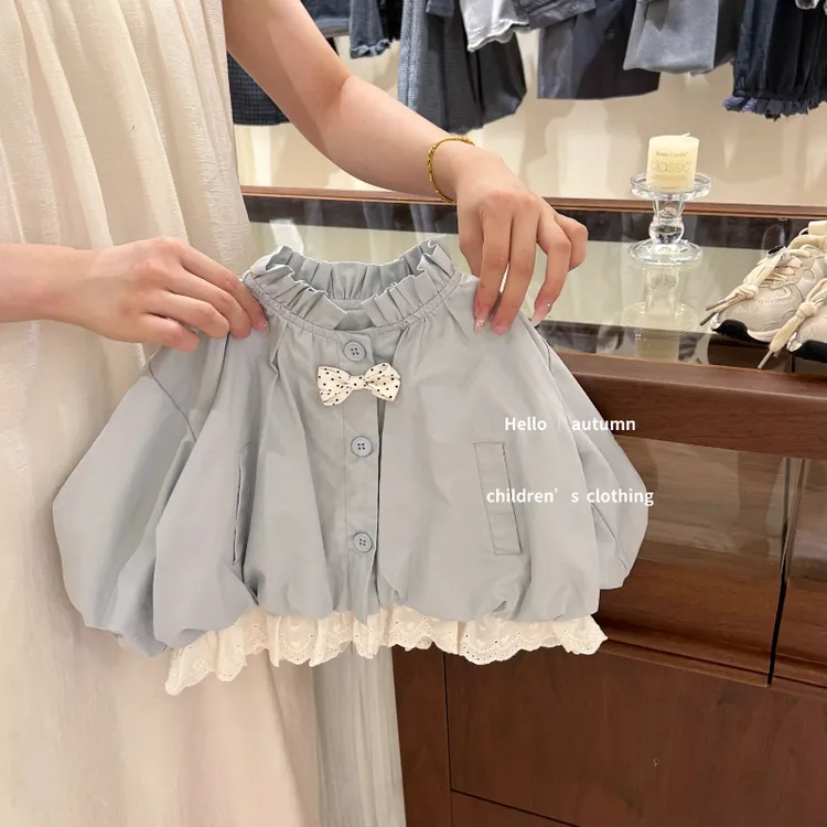 女童秋装套装可爱女宝宝韩版时髦格纹蕾丝花边上衣休闲长裤两件套