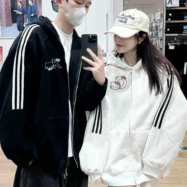 情侣装连帽卫衣开衫外套2025秋冬新款一男一女潮牌高级感宽松潮流