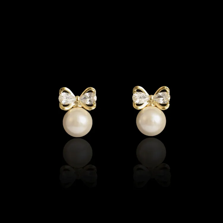 铜合金锆石耳饰 瑞丽耳环拼色百搭轻奢耳饰蝴蝶金色时尚