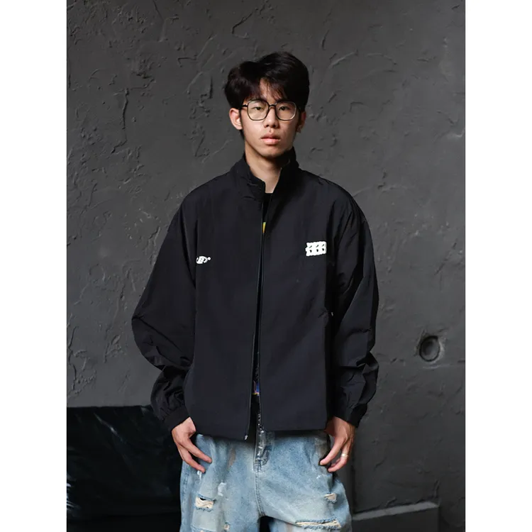 EOC美式百搭极简宽松运动立领薄款拉链夹克短板塑形cleanfit外套