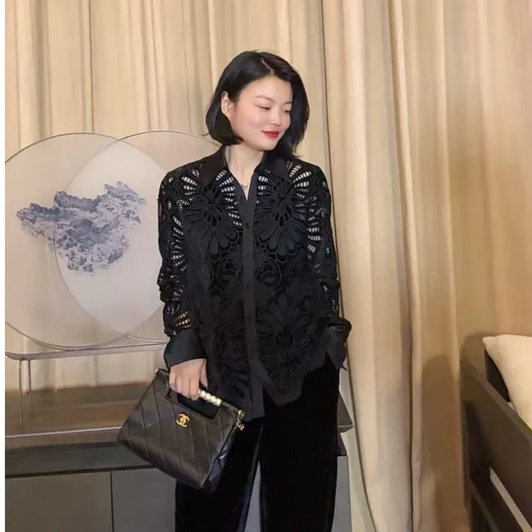 TANTAN 显瘦镂空气质百搭衬衫HR 2515