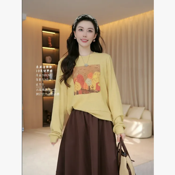 【​林间飞鸟】早秋薄款【超软糯】舒适零负担正肩面膜针织衫180g36526