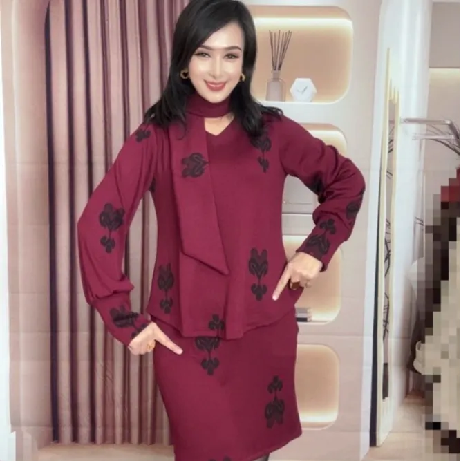 【泥沙服装】新疆包邮两件套气质长袖时尚百搭打底女士国风中式气质