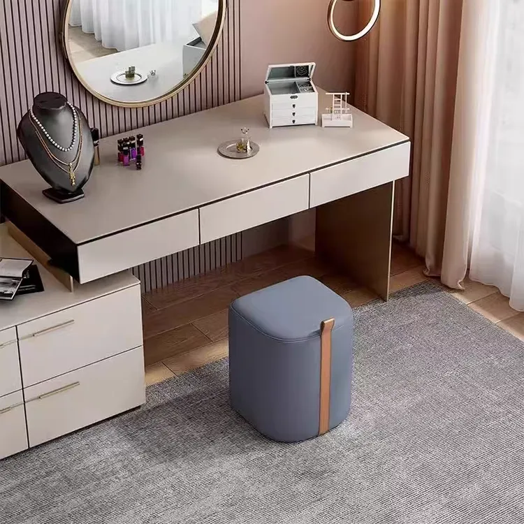 现代简约梳妆台凳子家用卧室北欧软凳矮凳网红轻奢美甲椅子化妆凳