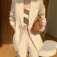 【6527套装-YR】休闲西装套装高级感气质女神范职业阔腿裤西服现货