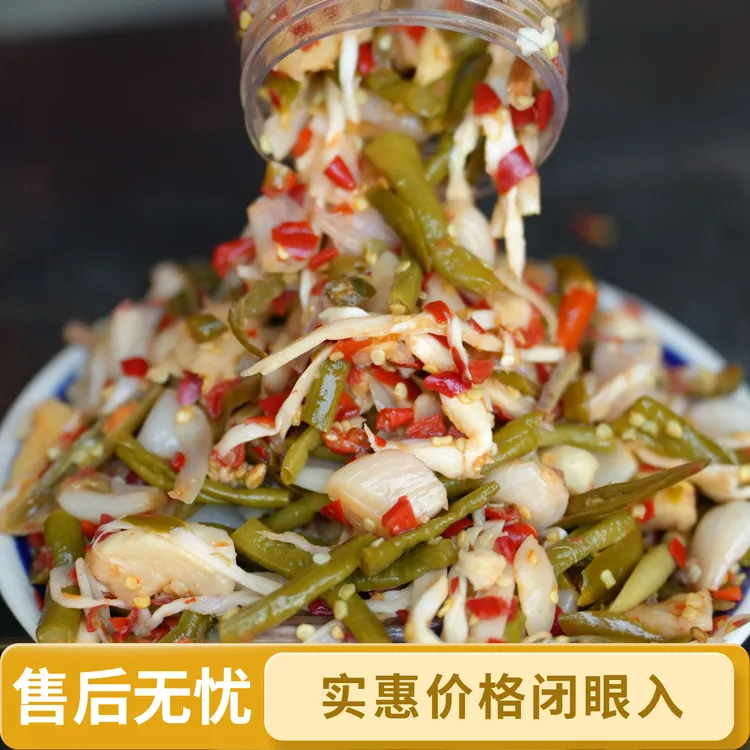 正宗湖南老坛脆八宝开胃菜剁椒萝卜酸豆角香辣脆下饭菜藠头坛子菜