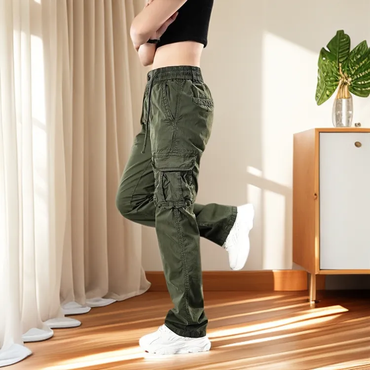 2025潮流夏季薄款宽松冲锋男女工装裤休闲百搭直筒弹力登山多口袋