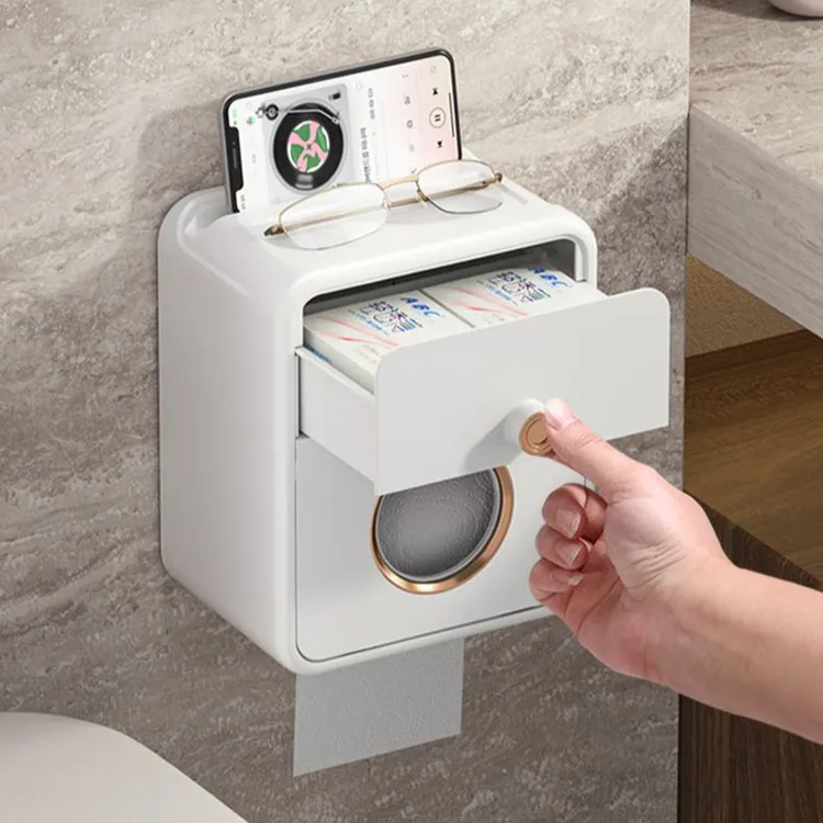 卫生间纸巾盒厕纸盒洗手间抽纸盒卫生纸置物架卷纸防水壁挂免打孔