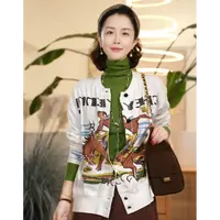 【叭哒不惑】自由者 棉复古印花设计感针织开衫女小众宽松显瘦上衣
