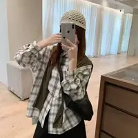 25639伦敦午后 复古慵懒磨毛衬衣