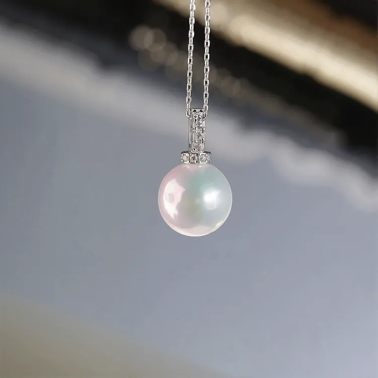 诸暨山下湖珍珠正品S925万能扣单颗淡水珍珠吊坠媲美海水澳白真品商品图