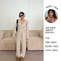 小野熊 ins风慵懒高级显瘦气质休闲套装N24K3914