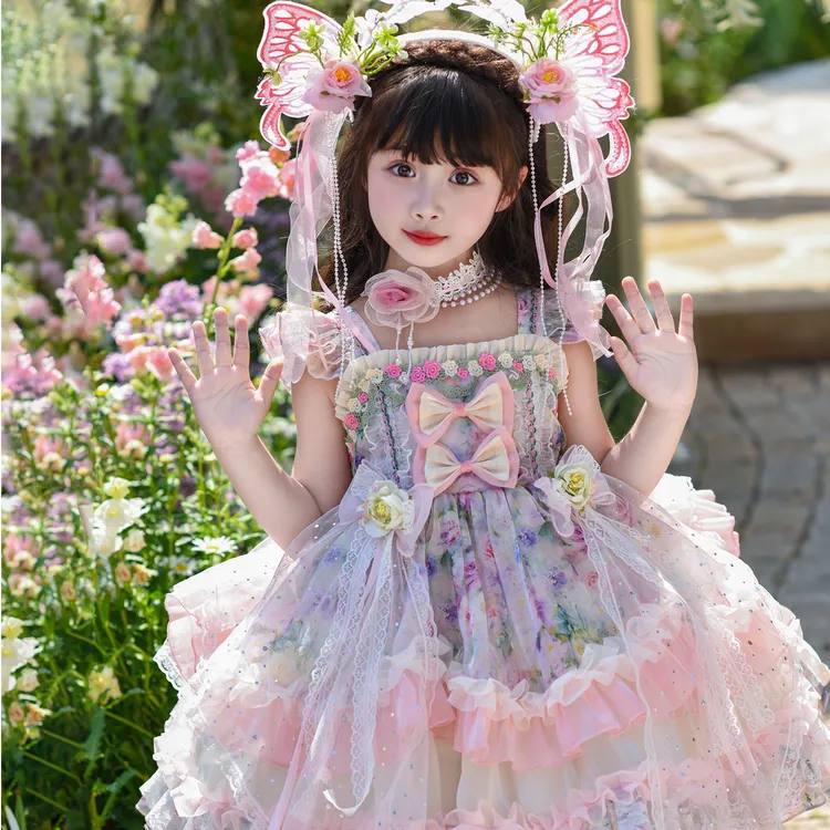 【紫霞仙子】女童洛丽塔公主裙夏季连衣裙女孩生日礼服裙子XHD2609