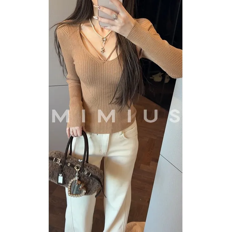 【mimius】P 羊毛细带挂脖设计感打底衫 WG11049