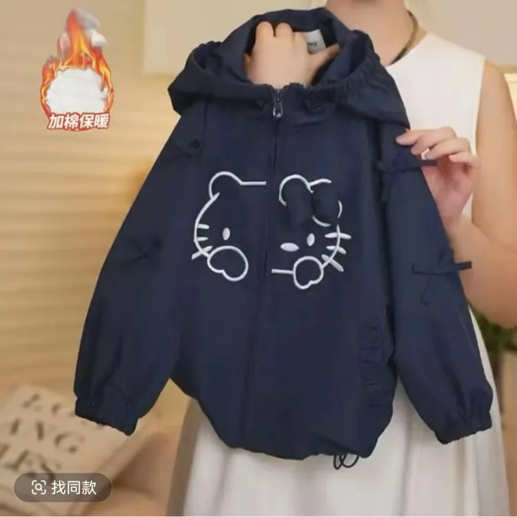 女童秋冬装连帽外套2025新款中大童秋季冲锋衣儿童洋气运动上衣