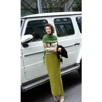 【渣渣披肩】PC9631款 气质针织百搭纯色保暖秋冬披肩