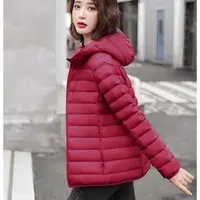 秋冬新款纯色轻薄羽绒服女士外穿立领连帽两款任选保暖超轻外套