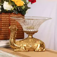 GM70水晶黄铜装饰桌面玄关摆件33*32*24.5cm