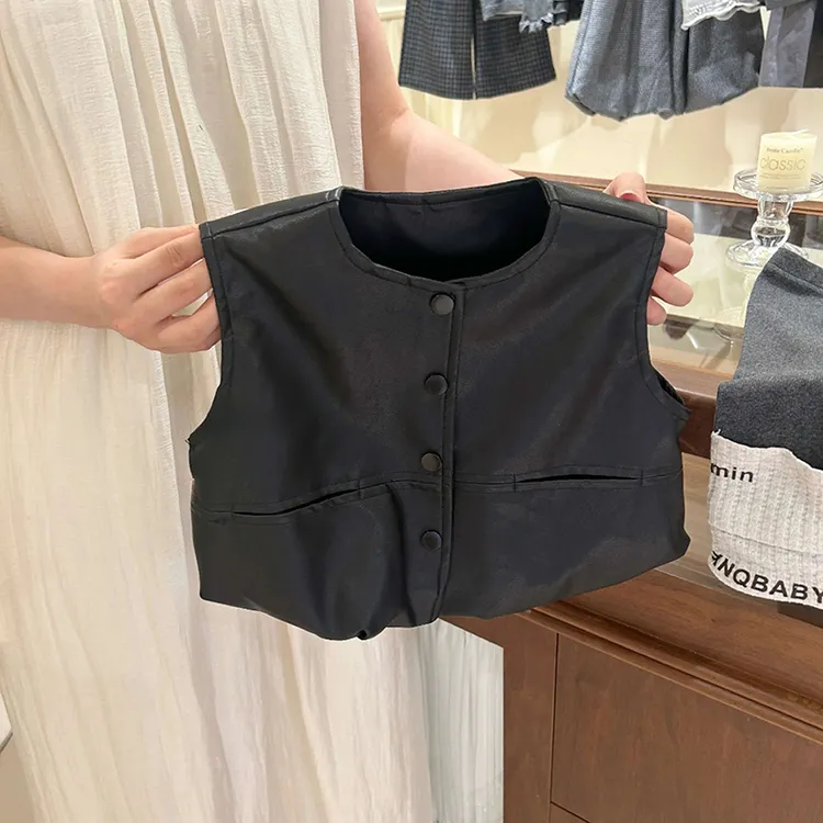 童装女童2025秋季新款马甲儿童坎肩女宝宝夹克时髦皮马甲洋气百搭