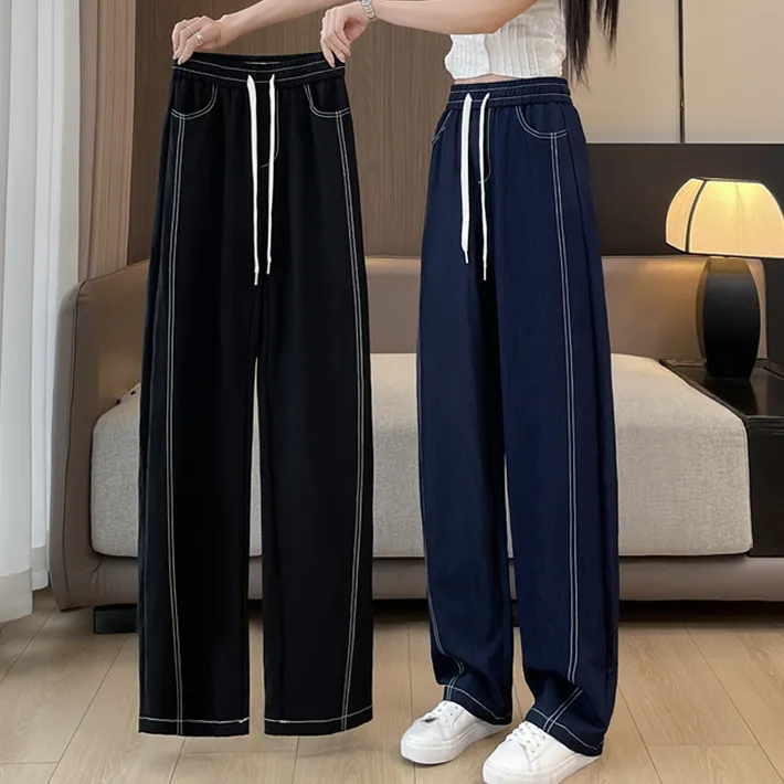 高端牛仔香蕉裤女夏季薄款2025新款垂感直筒垂坠感冰丝镰刀弯刀裤