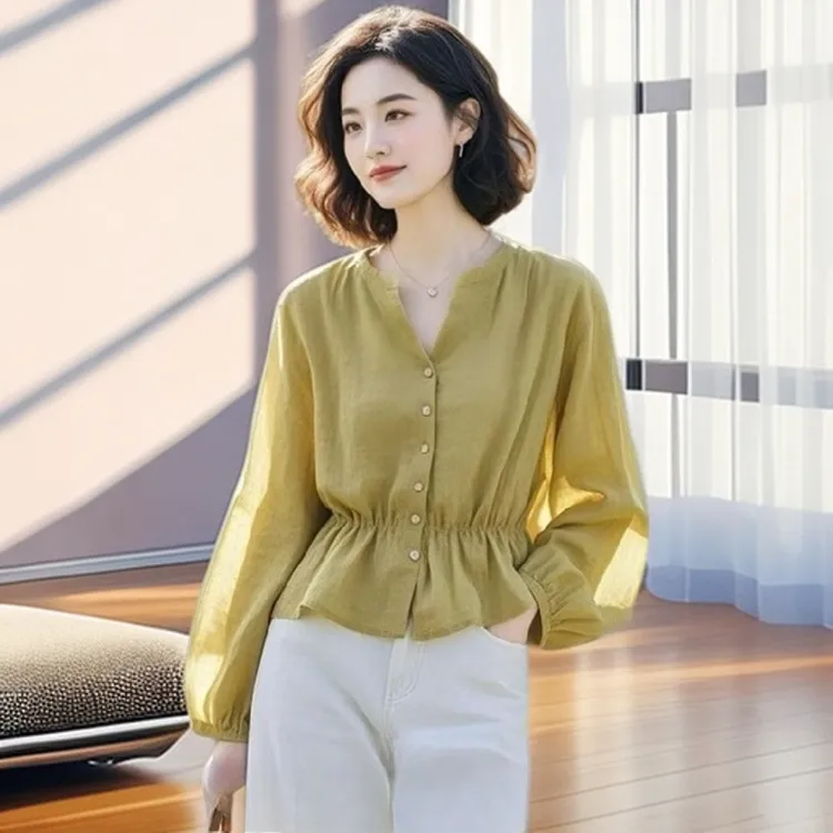 【雅岚女装】时尚洋气显瘦开春小众通勤穿搭重要场合小衫设计感衬衣