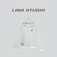LING/STUDIO『​童趣漫游』绵羊毛秋冬休闲连帽开衫毛衣外套5092402