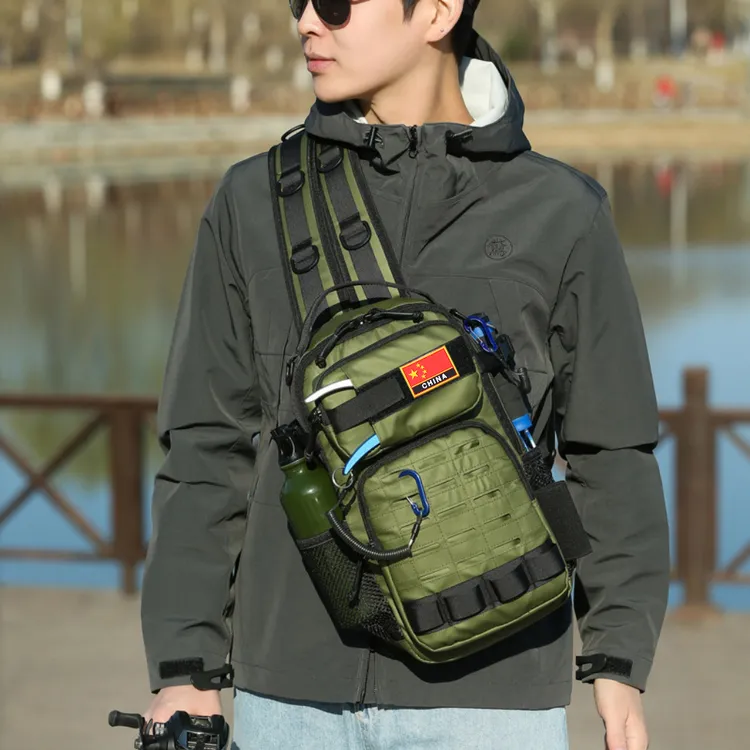 户外徒步运动休闲旅行胸包双肩包自由垂钓多功能路亚包单肩斜挎包