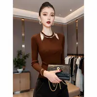 XS#秋冬新款针织衫小众设计款挂脖背心假两件钉珠小衫A445H