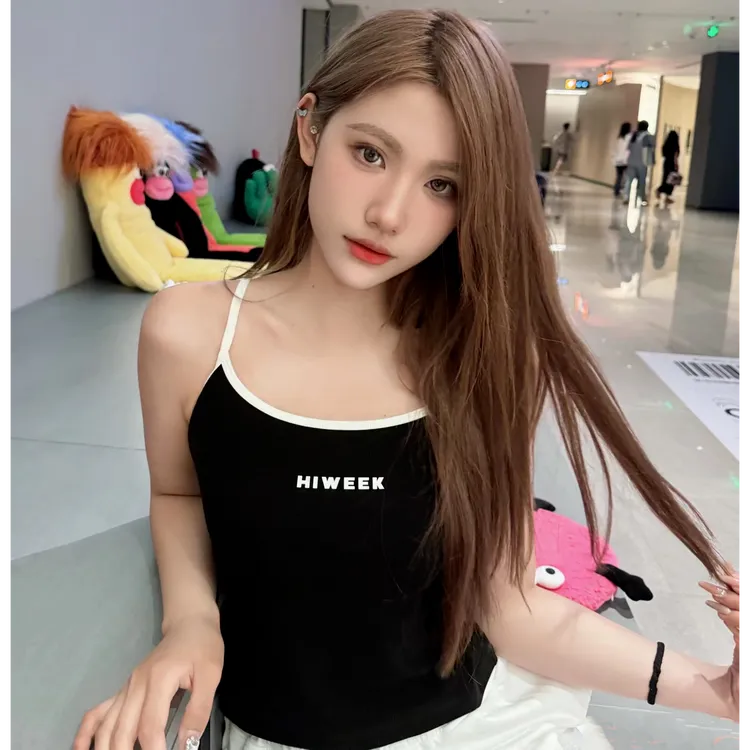 HiWeek天丝莱赛尔一体式固定杯遮副乳外穿显瘦内搭背心打底吊带