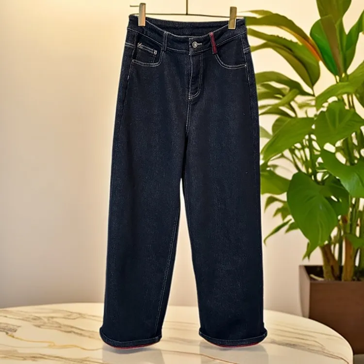 8206-1冬季新款加绒牛仔裤