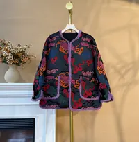 [‌‌虹雨]Q236长袖加厚复古女士加棉毛袖口中式外套女款国风棉服