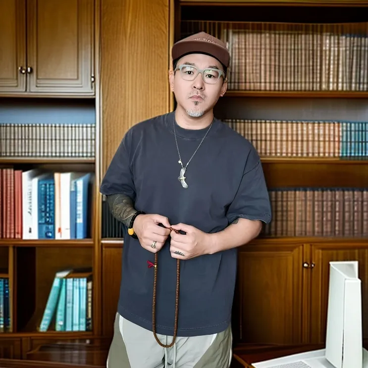 2025爆款重磅水洗做旧纯色男士夏季纯棉复古美式宽松潮牌短袖T恤