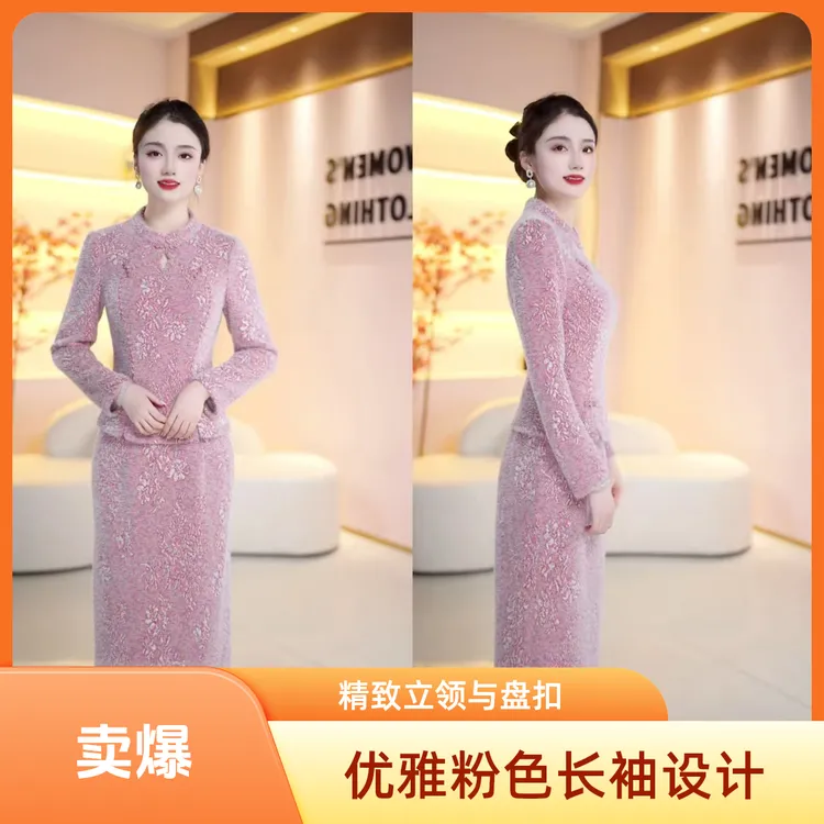 丹思俪2025秋季冬新款时尚遮肉显瘦显高显白气质百搭两件套8756