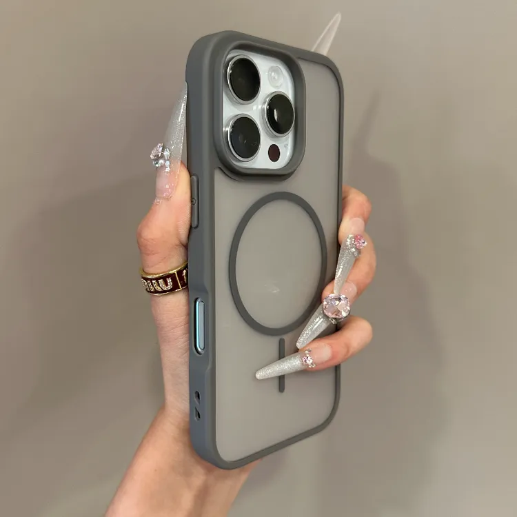 磨砂肤感苹果16promax磁吸手机壳iPhone15pro抗指纹防摔14/13