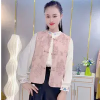 【媞媞】新中式刺绣女民族风中长款常规款原创马夹百搭气质秋季女装