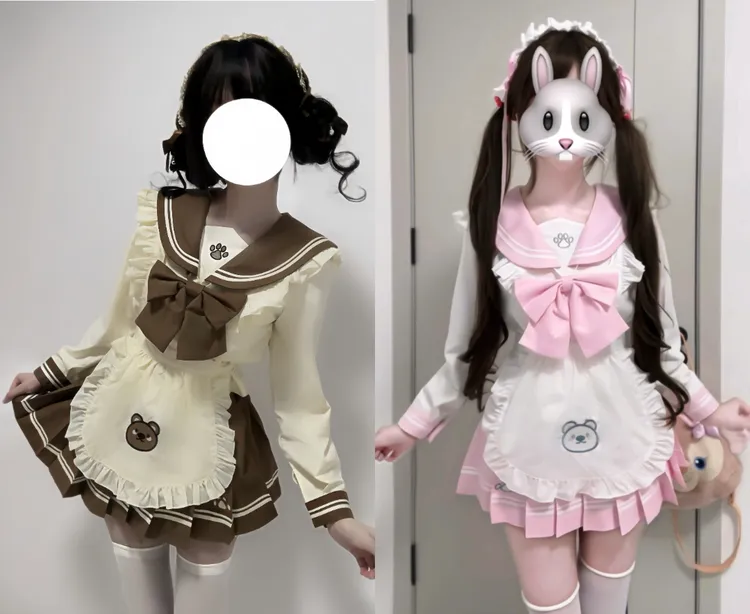 【仆仆熊】布偶熊原创正版jk水手服制服学院风幼稚园刺绣萌系少女