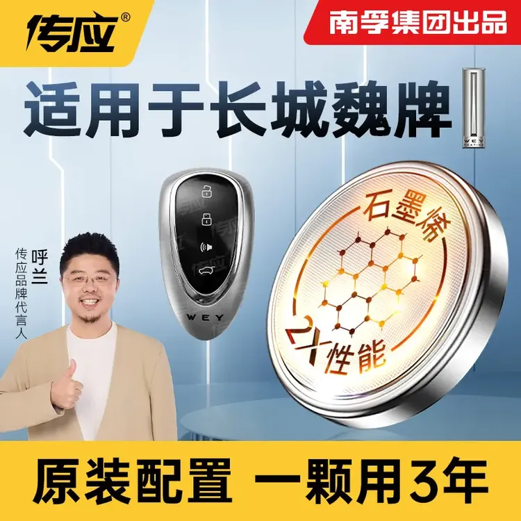 南孚传应魏牌专用汽车钥匙遥控器纽扣电池长城WEYVV5 VV6 VV7 P8